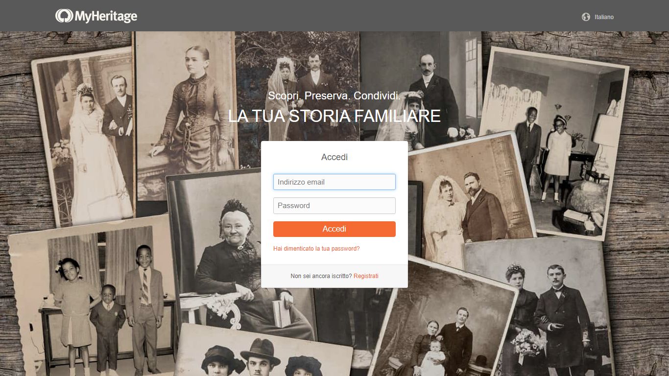 Accedi - MyHeritage