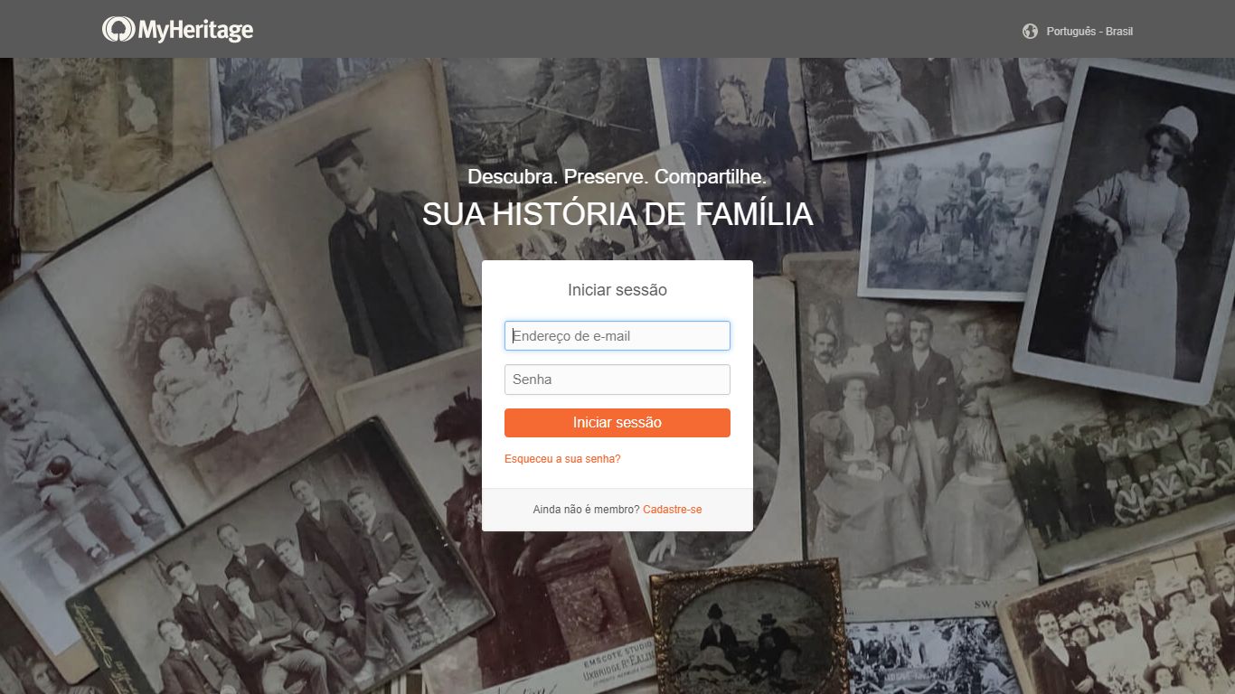 Iniciar sessão - MyHeritage