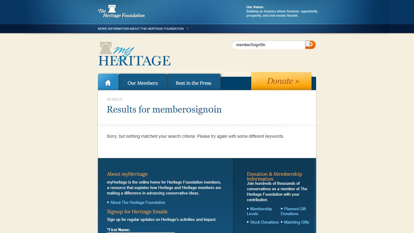 member sign in | myHeritage - The Heritage Foundation